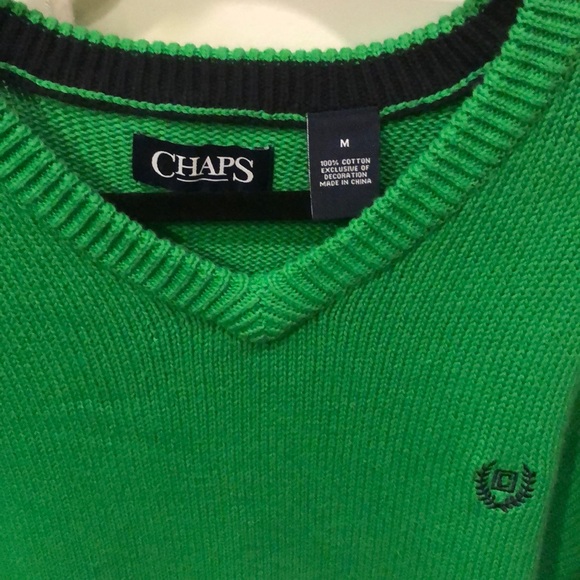 Chaps  V-neck sweater 100% cotton. M - Picture 2 of 3